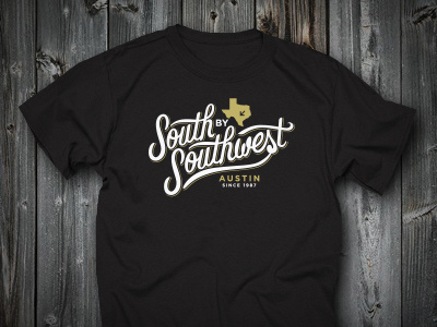 SXSW Script T-shirt apparel austin bobby dixon lettering screenprint sxsw texas type typography