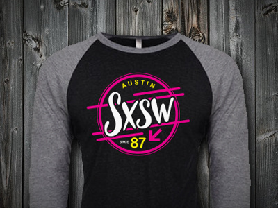 SXSW 80s Neon T-Shirt apparel austin bobby dixon lettering screenprint sxsw texas type typography