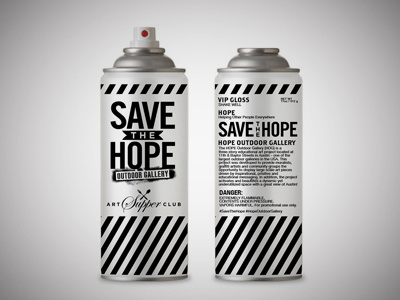 Hope Outdoor Gallery Art Supper Club Invites austin bobby dixon branding hope invitation logo packaging spray can texas