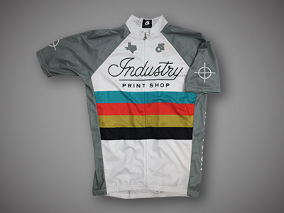 Industry Print Shop Cycling Jersey - White apparel austin bobby dixon branding cycling industry industry print shop logo texas
