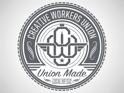 Creative Workers Union seal logo identity branding creative workers union cwu typography type lettering bobby dixon