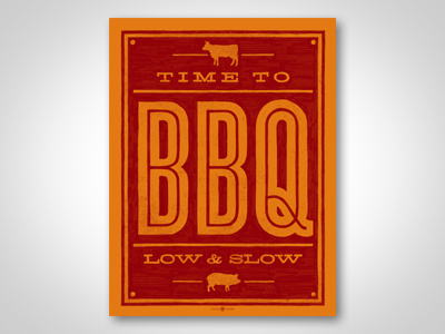 Time To BBQ art print art print bbq bobby dixon lettering poster screen print type typography