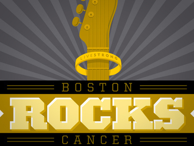 Boston Rocks Cancer benefit poster detail bobby dixon gigposter poster