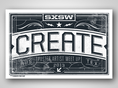 SXSW Poster Artist Meet Up poster bobby dixon gigposter lettering poster screen print sxsw type typography