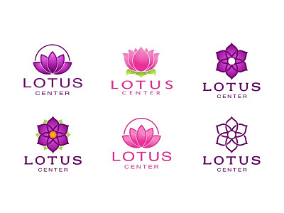 Lotus Center center circles logo lotus purple