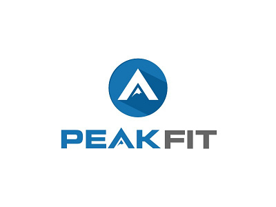 Peakfit fit fitness flat icon logo mountain peak