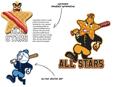 Waffle House All Stars design digital illustration logo restaurant rework sportswear vector