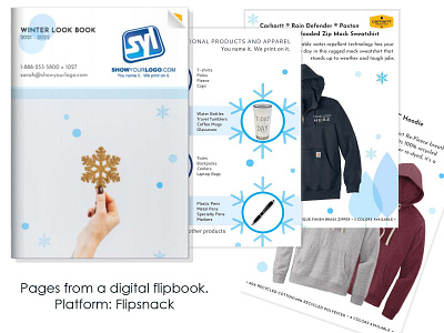 Winter Promo Flipbook apparel design email flipbook illustration typography ux vector