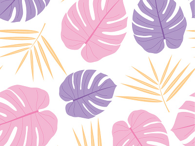Monstera Seamless Pattern date leaf monstera pattern pink purple seamless