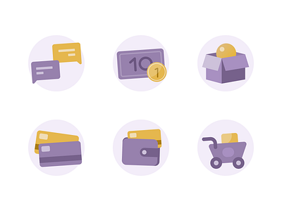 Purple fintech iconography