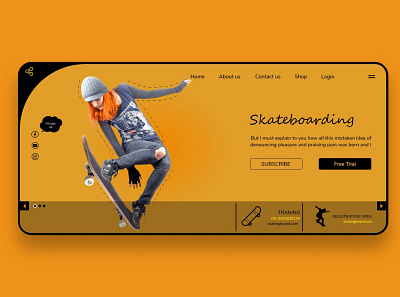 Skate Home Page adobexd branding design homepage ui uidesign uidesign uiuxdesign adobexd uiux uiuxdesign uiuxdesigner websitedesign