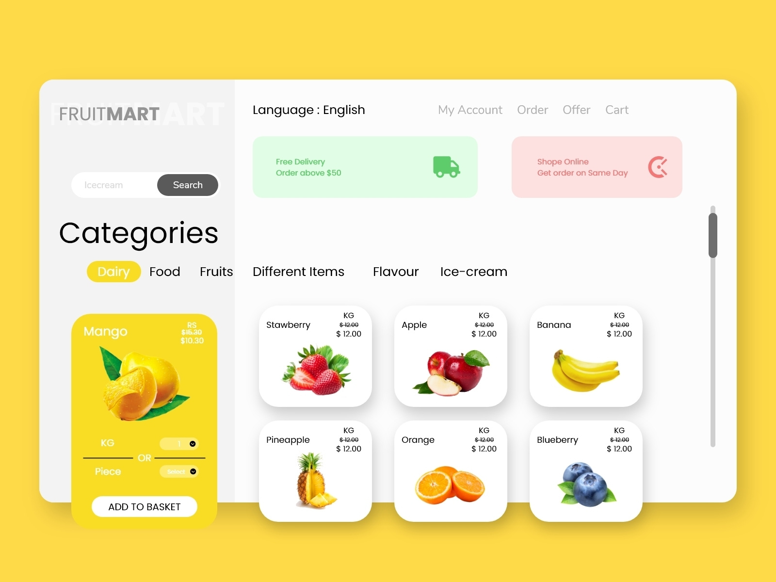 Fruit Mart by Keval Gadhiya on Dribbble