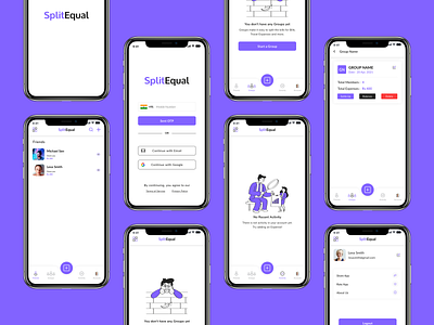 SplitEqual appdesign branding graphic design mobiledesign ui uiux