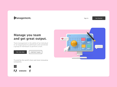Management Home Page dribbble uidesign uiuxdesign adobexd uiux uiuxdesign uiuxdesigner websitedesign