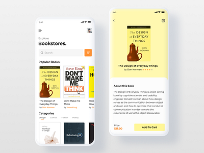 Bookstore App UI app design minimal typography ui ux