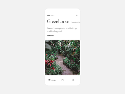 Garden App Transitions app app design application design eco flowers garden light mode minimalistic mobile interface nature plants smart smart garden smarthome typography ui ux ux ui