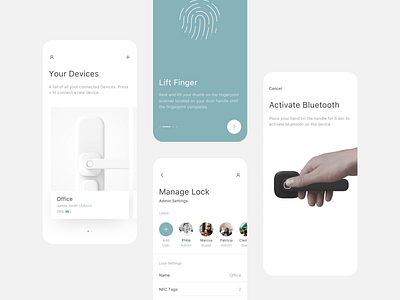 Ujia Smart Lock - Application app app design application card ui design finger scan fingerprint light mode minimalistic mobile interface smart home smart lock ui ui ux ux