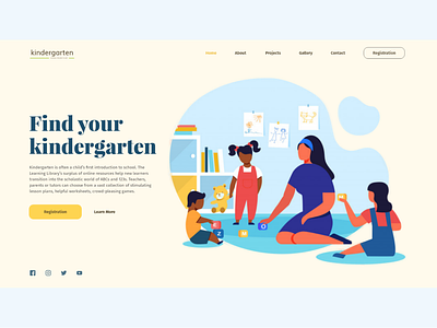 kindergarten design illustration logo product design ui ux web