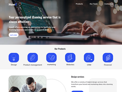 egaming service hompage egaming homepage product design ui ux