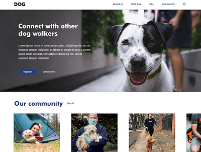 Dog walking community homepage homepage product design ui ux