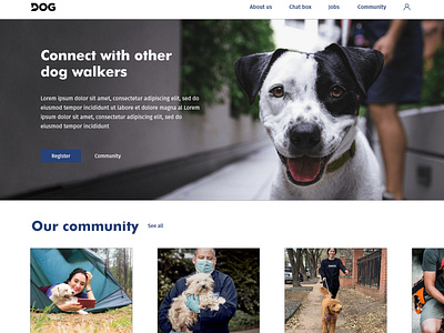 Dog walking community homepage