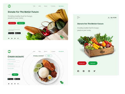 Food donation hompage homepage product design ui ux