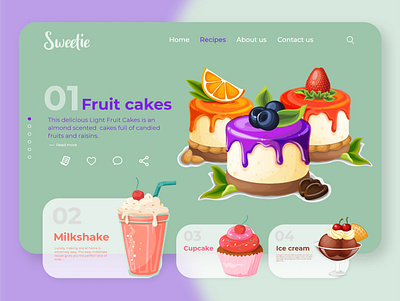 Sweetie Website Design adobexd app design homepagedesign landing page design landingpage ui ux web