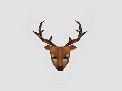 Deer Polygon adobe illustrator animation branding design flat graphic design icon illustration logo minimal polygon
