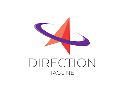 Simple Direction Logo abstract app branding colorful design direction icon identity minimal modern simple stylish unique vector web