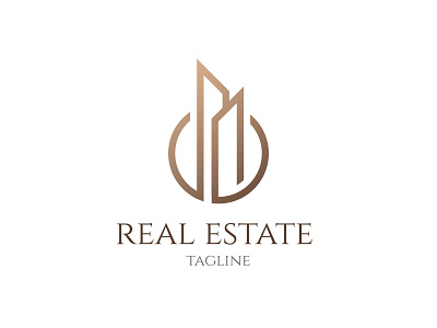 Elegant Real Estate Logo branding buildings design devopoler financial golden icon illustration minimal real estate royal typography unique vector