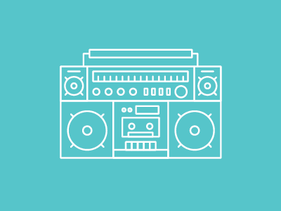 Illustration | Daily Doodles No.8 "Boom Box Beat Bop" boom box creation daily doodles exploration free style fun illustration lines music outline
