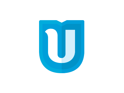 U + Shield = Final blue branding design focus lab graphic design logo mark shield typography u