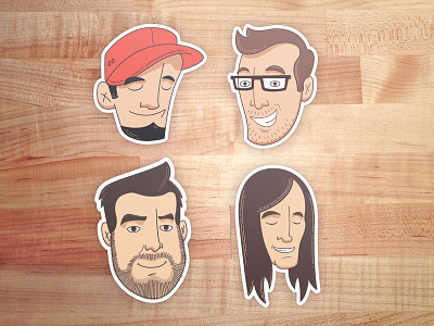 Stickers | Party of 4 out of 6 Reveal design designers focus lab illustration illustrator josh hemsley mystery rogie king sean farrell sean wes series sticker