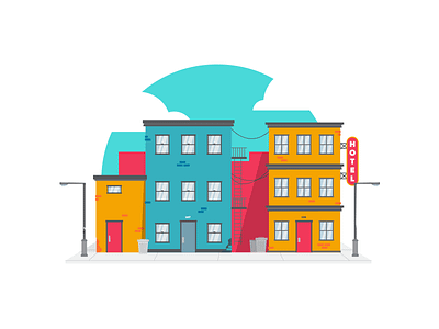 Illustration | City Block awesome bright cartoon city color day design doodle fun illustration illustrator