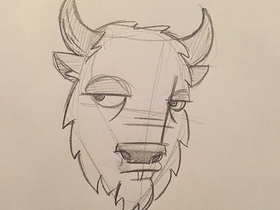 Sketch | Bison with Attitude animal bison design doodle fun illustration illustrator sketch style
