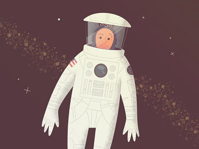 Illustration | "Untethered" astronaut astronomy creativity design doodle fun illustration imagination major tom space textures
