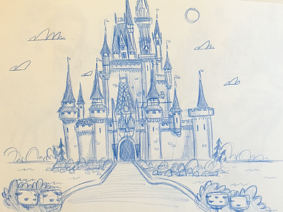 walt disney castle drawing