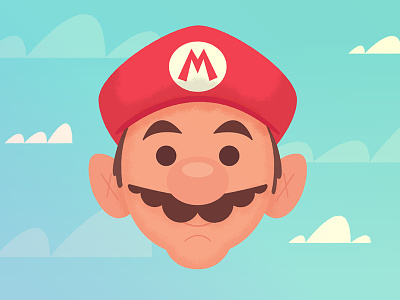 Illustration | "It's-a me, Mario!" character clouds color design doodle fun games illustration mario nintendo portrait
