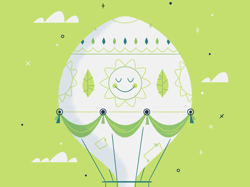 Illustration | "Air Balloon" color design doodle fun illustration illustrator line work sketch sky