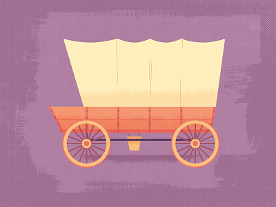 Illustration | Covered Wagon WIP color design doodle fun illustration illustrator linework texutres wagon west