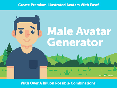 Illustration | Male Avatar Generator No.1 art avatar cartoon character creative market design doodle illustration male passive income product