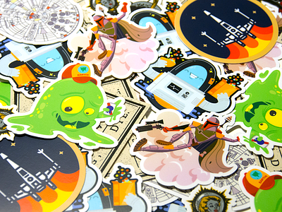 Stickers | "Second Month of Slap! Stickers" awesome branding colorful design doodle fun illustration slap! stickers slaptastick space stickers