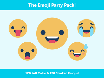 Illustration | Emoji Party Pack artwork awesome creative market design doodles emoji for sell illustration product smile
