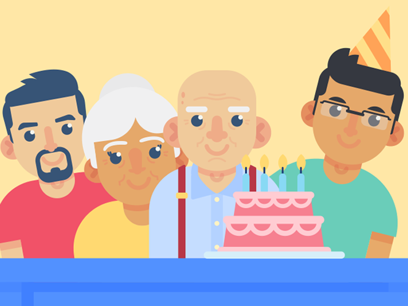 Illustration | "Facebook Birthday Party" by Rocky Roark on Dribbble