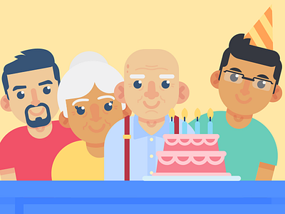 Illustration | "Facebook Birthday Party" animation artwork birthday design doodle facebook freelance fun illustration party storyboard