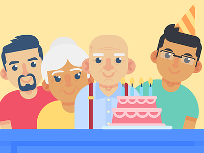 Illustration | "Facebook Birthday Party" animation artwork birthday design doodle facebook freelance fun illustration party storyboard