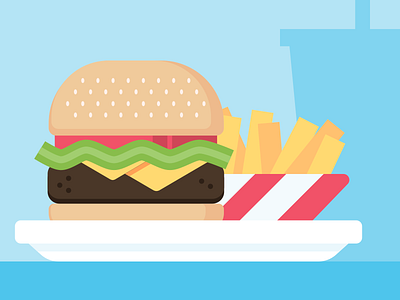 Illustration | "Facebook Burger & Fries" animation artwork design doodle facebook freelance fun illustration storyboard