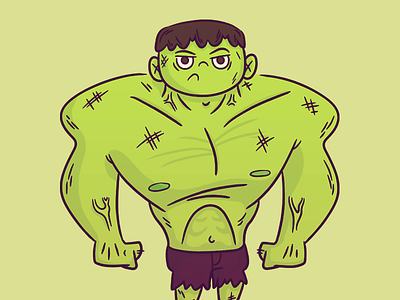 Illustration | "Incredible Hulk" character design doodle drawing exploration freelance fun illustration illustrator marvel style vector