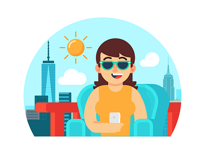 Illustration | "Sunshine & NYC" art artwork design doodle freelance freelancer fun illustration nyc sunshine