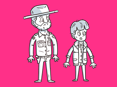Illustration | Stranger Things In-Progress (Hopper and Will) design doodle drawing eleven exploration fun illustration illustrator netflix stranger things style work